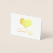 フォイルハート結婚のフォトサンキューカード 箔カード (正面)