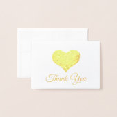 フォイルハート結婚のフォトサンキューカード 箔カード (封筒付き正面)