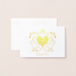 フォイルバニー&ハートサンキューカード 箔カード