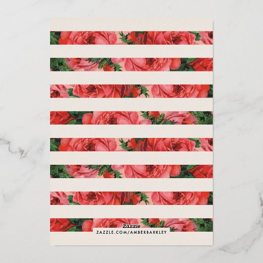 フォイルバラフレームガレンティーヌの日招待状-アイボリー 箔招待状 (裏面)