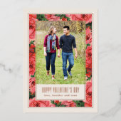 フォイルバラフレームバレンタインデーのフォトカード – アイボリー 箔シーズンカード (正面)