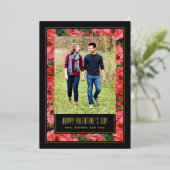 フォイルバラフレームバレンタインデーのフォトカード – 黒 箔シーズンカード (立ち正面)