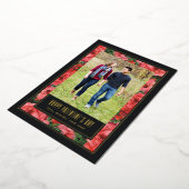 フォイルバラフレームバレンタインデーのフォトカード – 黒 箔シーズンカード (回転した状態)