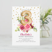 フォイルバルーンフローラ3rd誕生日招待状 招待状 (スタンド正面)