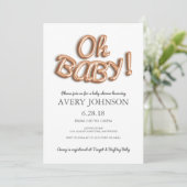 フォイルバルーンOhベビーベビーシャワー招待状 招待状 (スタンド正面)