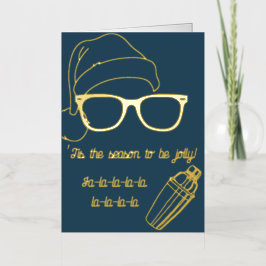 フォイルヒップスターのクリスマスカードとカクテルレシピ 箔グリーティングカード