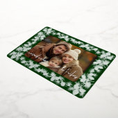 フォイルピネコーンホリデイフォトカード – モアグリーン 箔シーズンカード (回転した状態)