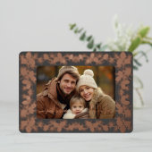 フォイルピネコーンホリデーフォトカード – 木炭 箔シーズンカード (立ち正面)