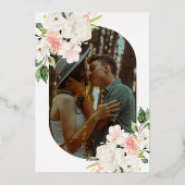 フォイルピンクフローラガーデン春の結婚式招待状 箔招待状 (裏面)