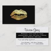 フォイルフェイクはっきりしたサロン紹介カード – 黒の金ゴールド 紹介カード (正面/裏面)