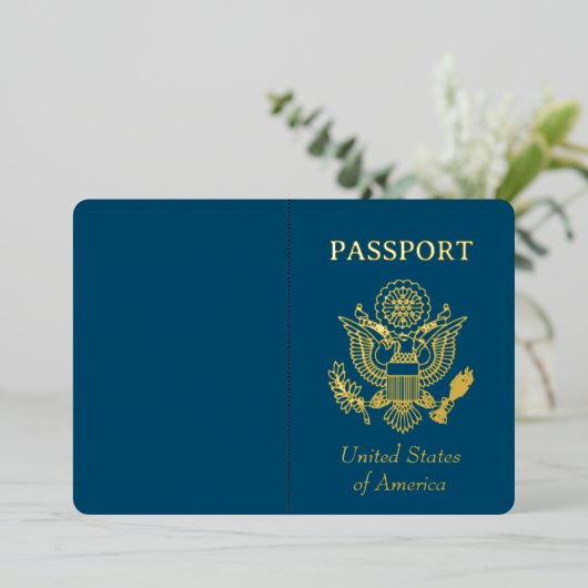 フォイルフェイクパスポート 箔招待状 (立ち正面)