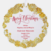 フォイルフェイクリース新生児メリークリスマス オーナメントカード (裏面)