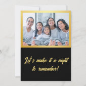 フォイルフェイク金ゴールドブラック写真大晦日パーティー 招待状 (裏面)