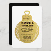 フォイルフェイク金ゴールドホリデーパーティー 招待状 (正面/裏面)