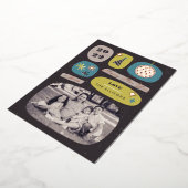 フォイルフェスティバルアイコン新年のホリデーカード – ライム 箔招待状 (回転した状態)