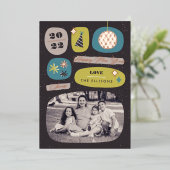 フォイルフェスティバルアイコン新年のホリデーカード – ライム 箔招待状 (立ち正面)