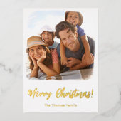 フォイルフォトクリスマスカード水彩テンプレート 箔シーズンカード (正面)