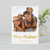 フォイルフォトクリスマスカード水彩テンプレート 箔シーズンカード (立ち正面)