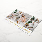 フォイルフォトクリスマスカード(5枚の写真) 箔シーズンカード (回転した状態)