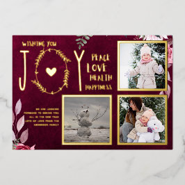 フォイルフォトクリスマスホリデーズニューイヤー2022 2023 箔招待状