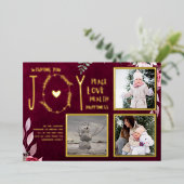 フォイルフォトクリスマスホリデーズニューイヤー2022 2023 箔招待状 (立ち正面)