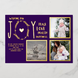 フォイルフォトクリスマスホリデーズニューイヤー2022 2023 箔招待状