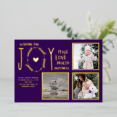 フォイルフォトクリスマスホリデーズニューイヤー2022 2023 箔招待状 (立ち正面)