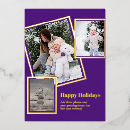 フォイルフォトクリスマスホリデーズニューイヤー2022 2023 箔招待状