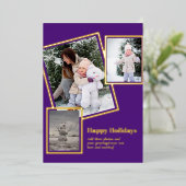 フォイルフォトクリスマスホリデーズニューイヤー2022 2023 箔招待状 (立ち正面)