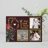 フォイルフォトクリスマスホリデーズニューイヤー2022 2023 箔招待状 (立ち正面)