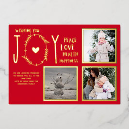 フォイルフォトクリスマスホリデーズニューイヤー2022 2023 箔招待状