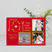 フォイルフォトクリスマスホリデーズニューイヤー2022 2023 箔招待状 (立ち正面)