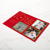 フォイルフォトクリスマスホリデーズニューイヤー2022 2023 箔招待状 (回転した状態)