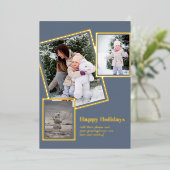 フォイルフォトクリスマスホリデーズニューイヤー2022 2023 箔招待状 (立ち正面)