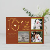 フォイルフォトクリスマスホリデーズニューイヤー2022 2023 箔招待状 (立ち正面)