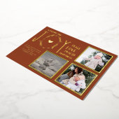 フォイルフォトクリスマスホリデーズニューイヤー2022 2023 箔招待状 (回転した状態)