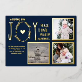 フォイルフォトクリスマスホリデーズニューイヤー2022 2023 箔招待状