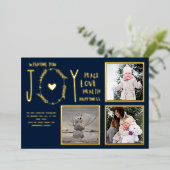 フォイルフォトクリスマスホリデーズニューイヤー2022 2023 箔招待状 (立ち正面)