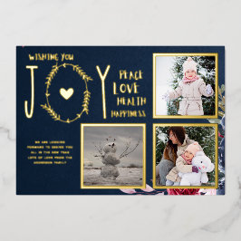 フォイルフォトクリスマスホリデーズニューイヤー2022 2023 箔招待状