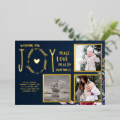 フォイルフォトクリスマスホリデーズニューイヤー2022 2023 箔招待状 (立ち正面)