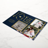 フォイルフォトクリスマスホリデーズニューイヤー2022 2023 箔招待状 (回転した状態)