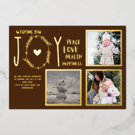 フォイルフォトクリスマスホリデーズニューイヤー2022 2023 箔招待状