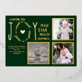 フォイルフォトクリスマスホリデーズニューイヤー2022 2023 箔招待状 (正面)