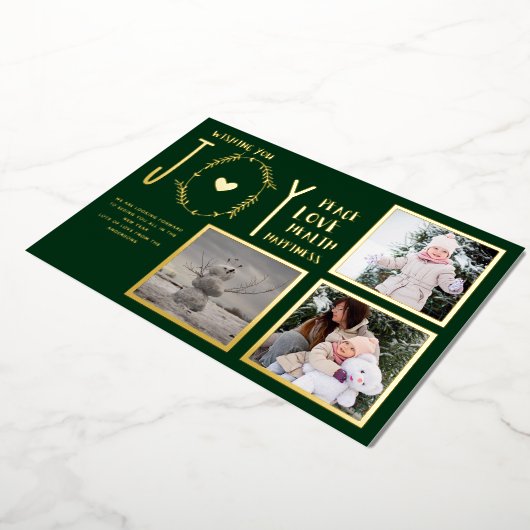 フォイルフォトクリスマスホリデーズニューイヤー2022 2023 箔招待状 (回転した状態)