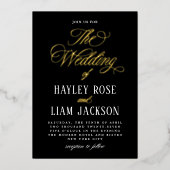 フォイルフォーマルス結婚タイポグラフィフォイル招待状 箔招待状 (正面)