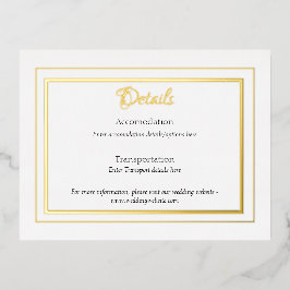 フォイルフォーマルド結婚詳細エンクロージャカード 箔招待状ポストカード