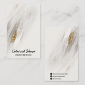 フォイルフラックグレー及び金ゴールドイヤリングカード 名刺 (正面/裏面)