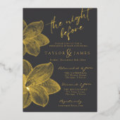 フォイルフラワーウィンターリハーサルディナー招待状 箔招待状 (正面)