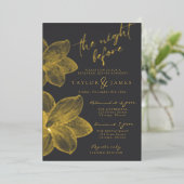 フォイルフラワーウィンターリハーサルディナー招待状 箔招待状 (立ち正面)