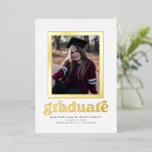 フォイルフレームの卒業発表および招待状 箔招待状 (立ち正面)